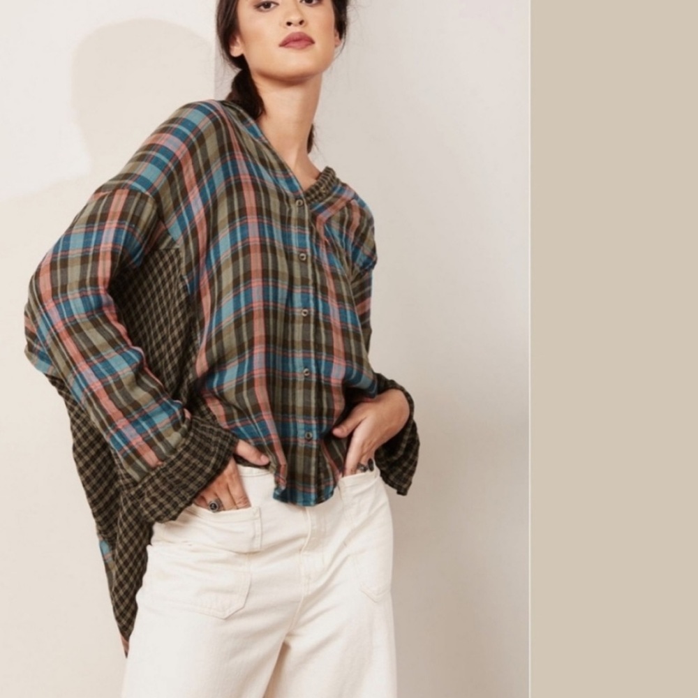 Free People One Of The Guys Plaid Shirt Size XS - Picture 1 of 8